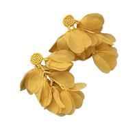 Statement Beaded Chiffon Flower Dangle Earrings Retro Fashion Accessories Wedding Jewelry Trendy Women Accessories