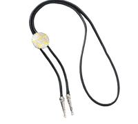 Statement Bolo Necklace Black Cord Metal Pendant Vintage Collar Accessory with Western Outfit Appeal for Shirts Bolo Tie Necklace Western Neckwear Accessory Black Cord Pendant Collar Accent Retro