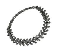 Statement Chain Necklace in Stainless Steel, Bone-Inspired 40cm Collar Necklace with Short Articulated Links for Daily Wear, Layering and Festival Looks