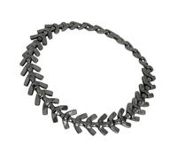 Statement Chain Necklace in Stainless Steel, Bone-Inspired 40cm Collar Necklace with Short Articulated Links for Daily Wear, Layering and Festival Looks