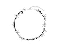 Statement Chunky Barbed Wire Thorns Choker Punk Gothic Spike Rivet Charm for Women Men Goth Hip Hop Short Black Leather Rope Necklace Studded Pendant Harajuku Streetwear Cool Rock Biker Jewelry