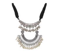 Statement Ethnic Indian Stylish Pearl Silver Oxidized Boho Gypsy Choker Necklace Jewelry