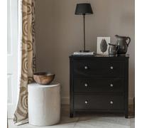 Statement Furniture Brooklyn Black 3 Drawer Chest Of Drawers