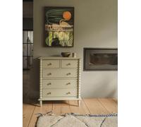 Statement Furniture Cromwell 2 Over 3 Chest Of Drawers With Bobbin Design - Pale Olive