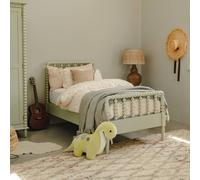 Statement Furniture Cromwell 3ft Wooden Bed Frame with Bobbin Design Head & Footboards in Light Green | Size: Single Statement Furniture Light Green Single