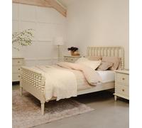 Statement Furniture Cromwell 4Ft6 Wooden Bed Frame With Bobbin Design Headboard And Foot End - Linen