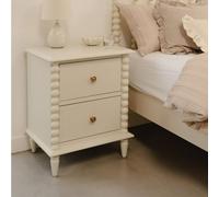 Statement Furniture Cromwell Bedside Table with Bobbin Design in Cream Statement Furniture Cream