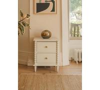 Statement Furniture Cromwell Bedside Table With Bobbin Design - Linen