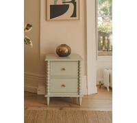 Statement Furniture Cromwell Bedside Table With Bobbin Design - Pale Olive
