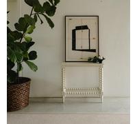 Statement Furniture Cromwell Bobbin Design Console Table In Linen Cream - Small