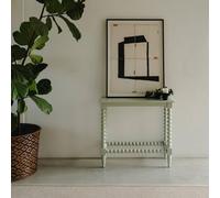Statement Furniture Cromwell Small Console table with Bobbin Design in Light Green Statement Furniture Light Green