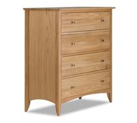 Statement Furniture Edward Hopper Oak 4 Drawer Chest Of Drawers