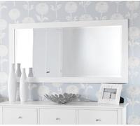 Statement Furniture Edward Hopper Rectangular Wall Mirror | Large 140 x 70 cm, Wooden Frame, Oak or White, Bevelled Glass (white)