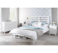 Statement Furniture Edward Hopper White Double Bed Frame 4Ft6 With Slatted Headboard