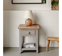 Statement Furniture Florence 1 Drawer Lamp Side Table in Light Grey Statement Furniture Light Grey