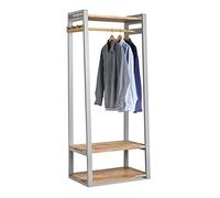 Statement Furniture Florence Bedroom Hallway Wardrobe. Dove Grey Wooden Clothes Rail with Storage