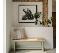 Statement Furniture Florence Bench, Wooden Dining Bench 120Cm - Sage Green
