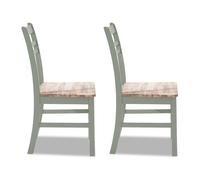 Statement Furniture Florence Country Style Wooden Chairs Set of 2 in Light Green Statement Furniture Light Green