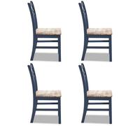 Statement Furniture Florence Country Style Wooden Chairs Set Of 4 - Navy Blue