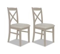 Statement Furniture Florence Crossback Upholstered Seat Chairs Set Of 2 - Truffle