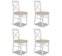 Statement Furniture Florence Crossback Upholstered Seat Chairs Set Of 4 - White