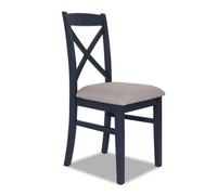 Statement Furniture Florence Crossback Upholstered Seat Dining Chair - Navy Blue