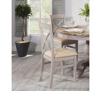 Statement Furniture Florence Crossback Upholstered Seat Dining Chair - Truffle