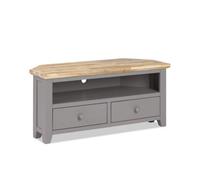 Statement Furniture Florence Dove Grey Corner Tv Unit With 2 Drawers And Shelf