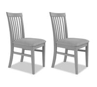 Statement Furniture Florence Highback Upholstered Chairs Set Of 2 - Dove Grey