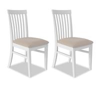 Statement Furniture Florence Highback Upholstered Chairs Set of 2 in White Statement Furniture White