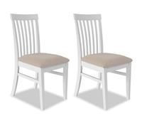 Statement Furniture Florence Highback Upholstered Chairs Set Of 2 - White