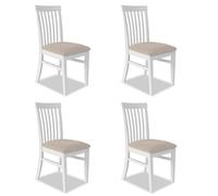 Statement Furniture Florence Highback Upholstered Chairs Set of 4 in White Statement Furniture White