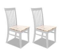 Statement Furniture Florence Highback Wooden Seat Chairs Set Of 2 - White