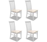 Statement Furniture Florence Highback Wooden Seat Chairs Set Of 4 - White
