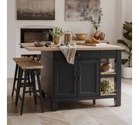 Statement Furniture Florence Kitchen Island with Cupboard & Shelves in Navy Statement Furniture Navy