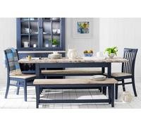 Statement Furniture Florence Rectangle Extendable Kitchen Dining Table In Navy Blue