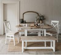 Statement Furniture Florence Round Oval Extendable Kitchen Dining Table In White