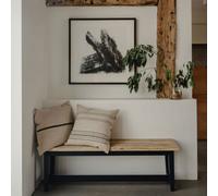 Statement Furniture Florence Solid Acacia Hardwood Dining Bench 140Cm - Navy Blue