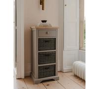 Statement Furniture Florence Tallboy With Drawer And 3 Storage Baskets - Dove Grey