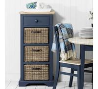 Statement Furniture Florence Tallboy With Drawer And 3 Storage Baskets - Navy Blue