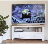 Statement Furniture Florence White Corner Tv Unit With 2 Drawers And Shelf