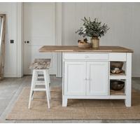 Statement Furniture Florence White Kitchen Island With Cupboard And Shelves