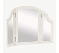 Statement Furniture Gainsborough Dressing Table Mirror | Large 3-Way Angle Adjustable Mirror with Wooden Frame (Vintage Cream)