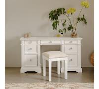 Statement Furniture Gainsborough Dressing Table With Crystal Handles- White