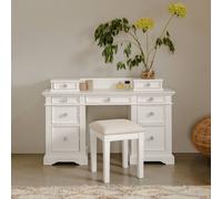 Statement Furniture Gainsborough Dressing Table with Extension Drawers & Crystal Handles in White Statement Furniture White