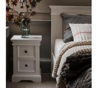 Statement Furniture Gainsborough White 2 Drawer Hamptons Style Bedside Table