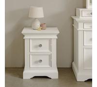 Statement Furniture Gainsborough White 2 Drawer Hamptons Style Bedside Table With Crystal Handles