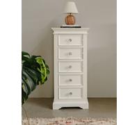 Statement Furniture Gainsborough White Tallboy With Crystal Handles