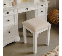 Statement Furniture Gainsborough White Upholstered Stool, Dressing Table Cushion Seat
