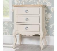 Statement Furniture Juliette Champagne Shabby Chic 3 Drawer Shabby Chic Bedside Table With Crystal Handles